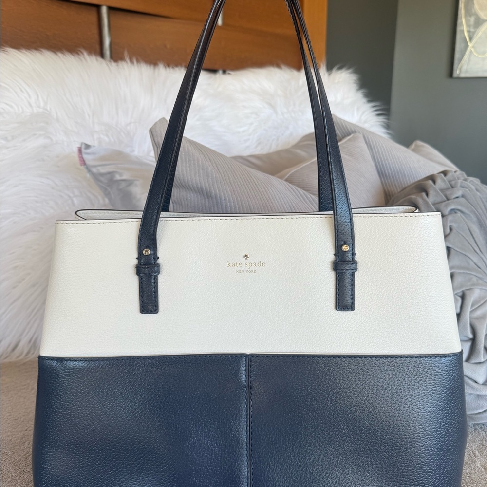 Kate Spade Navy and Cream Tote Bag
